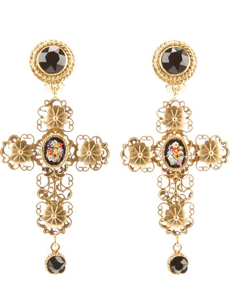 dolce gabbana hoop earrings|dolce gabbana cross earrings.